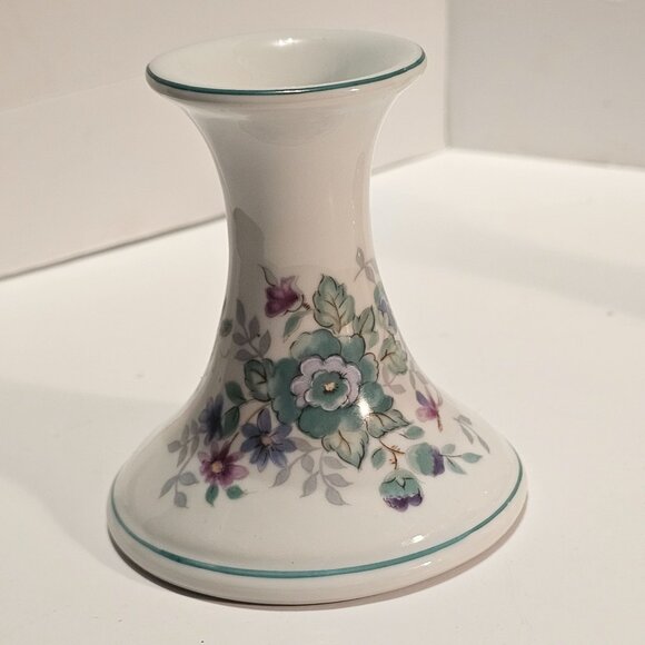 Porcelain Floral Candlestick Holders Made in Japan for Elizabeth Arden 3 1/4 inc - Picture 7 of 12